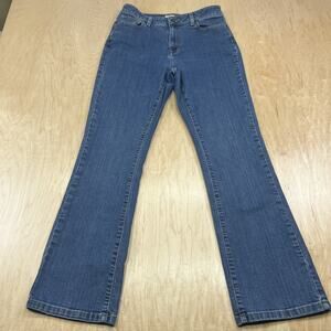 LL Bean Classic Fit Jeans Womens 10 MT Medium Tall Bootcut Denim High Rise GC
